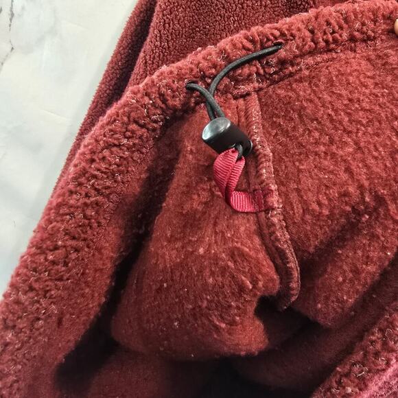 Woolrich Pullover Mens Large Red Fleece Vintage Quarter Zip Pile Fuzzy Sweater - Picture 8 of 10